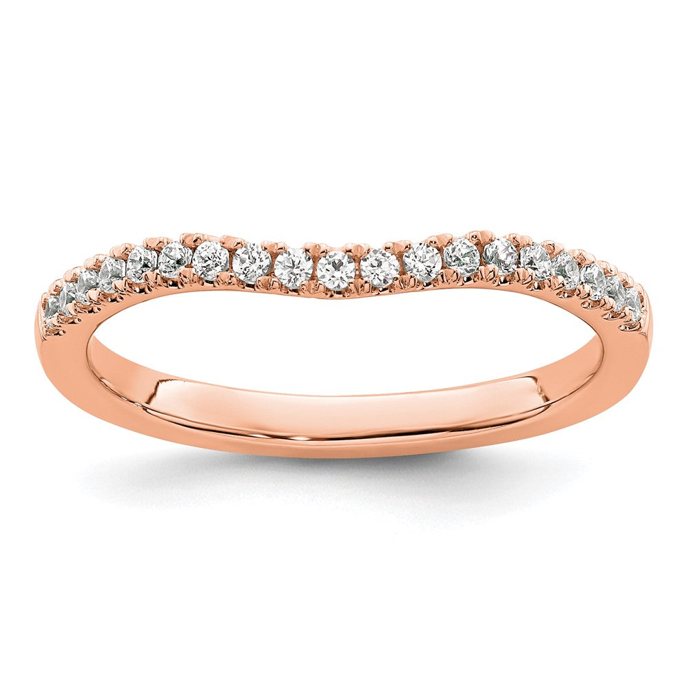 14K Rose Gold Real Diamond Band