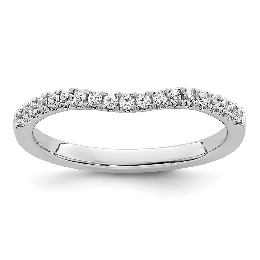 14K White Gold Real Diamond Band