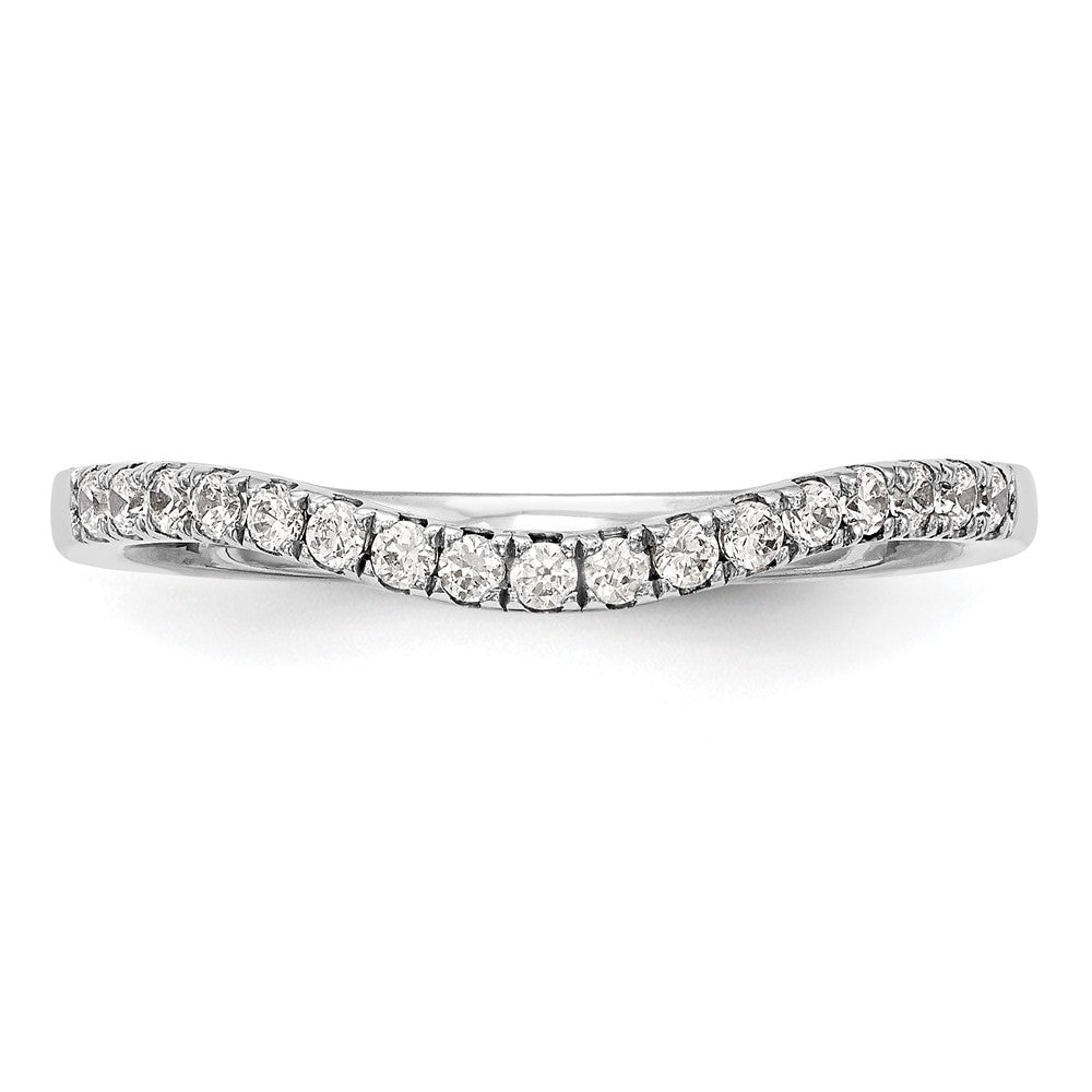 14K White Gold Real Diamond Band