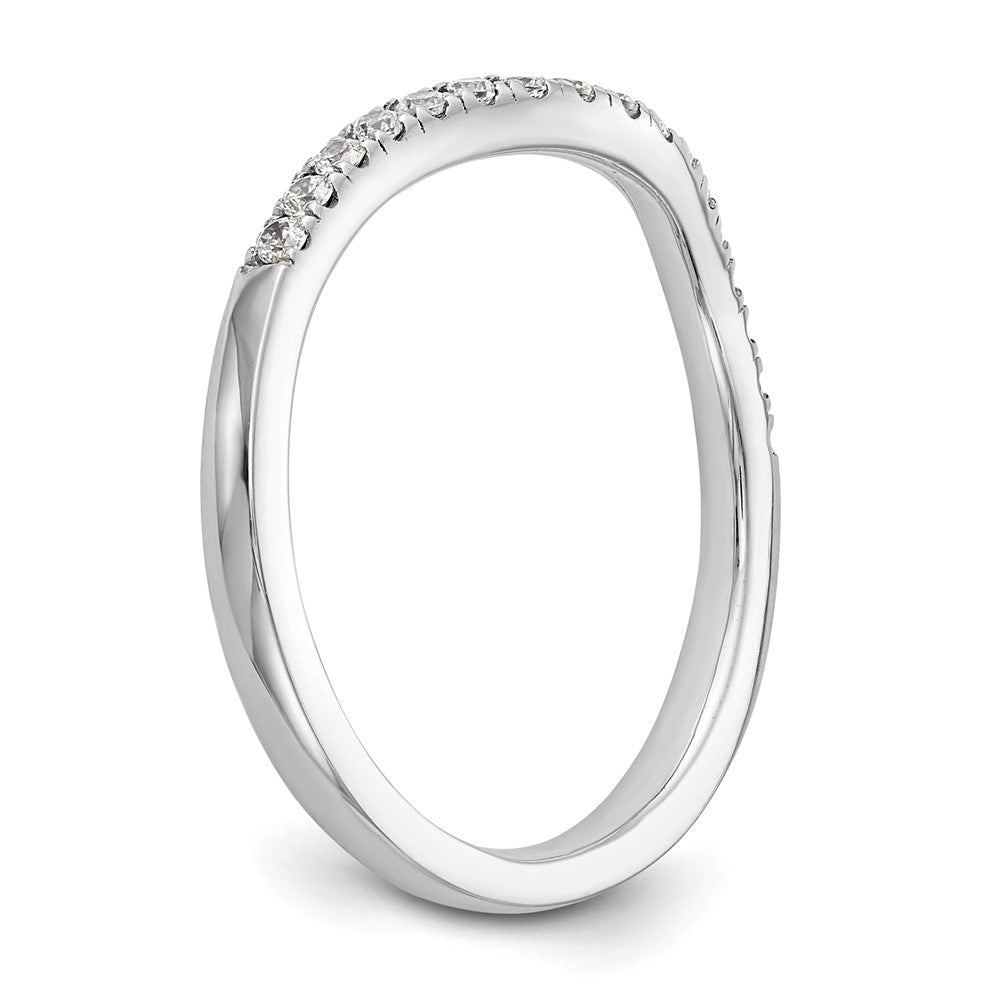 14K White Gold Real Diamond Band