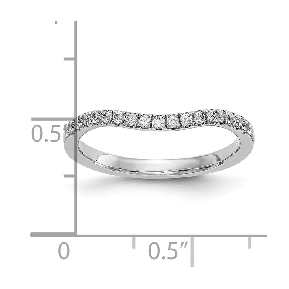 14K White Gold Real Diamond Band