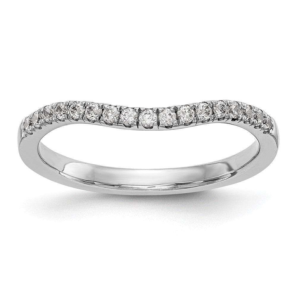 14K White Gold Real Diamond Band