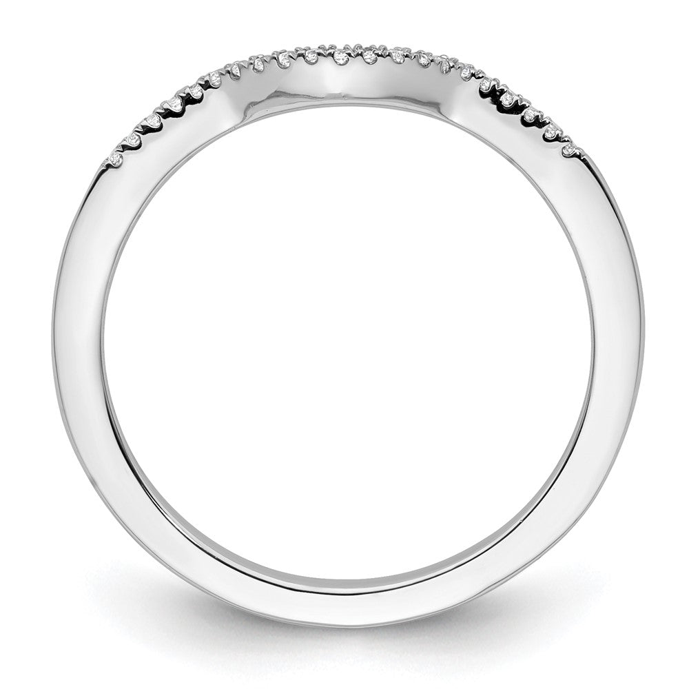 14K White Gold Real Diamond Band