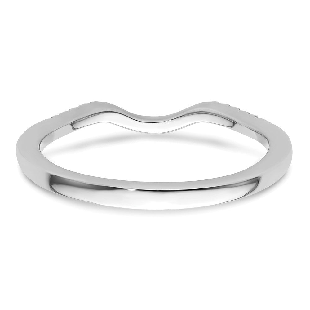 0.06ct. CZ Solid Real 14K White Gold Wedding Band Ring