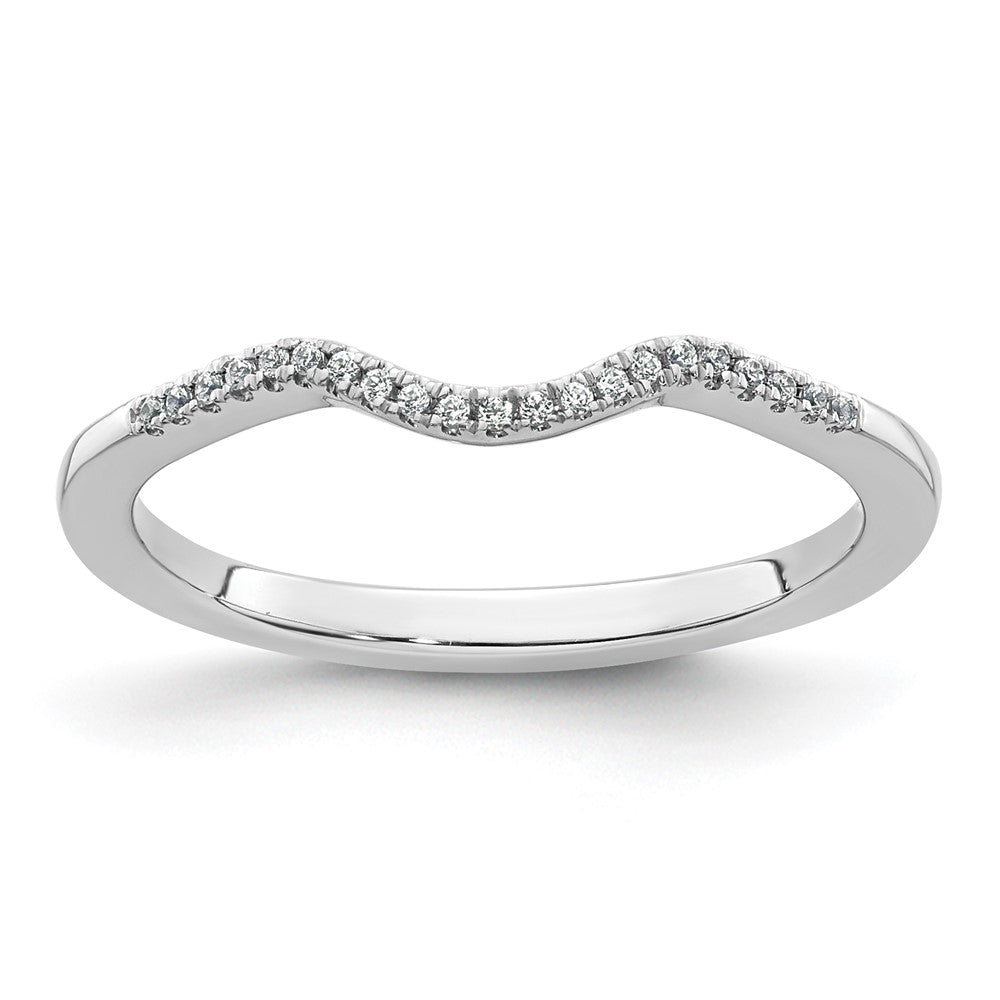 14K White Gold Real Diamond Band