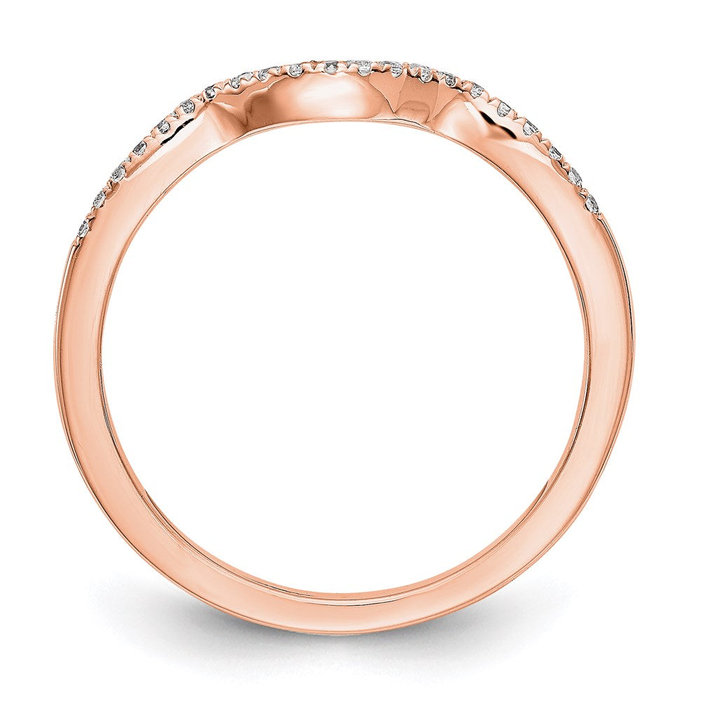 14K Rose Gold Real Diamond Band