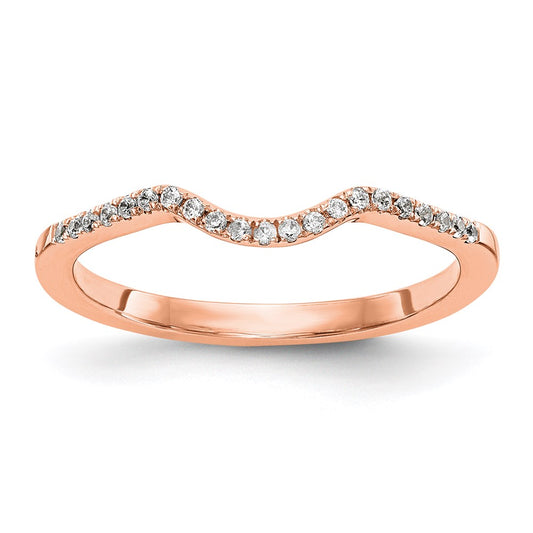 14K Rose Gold Real Diamond Band