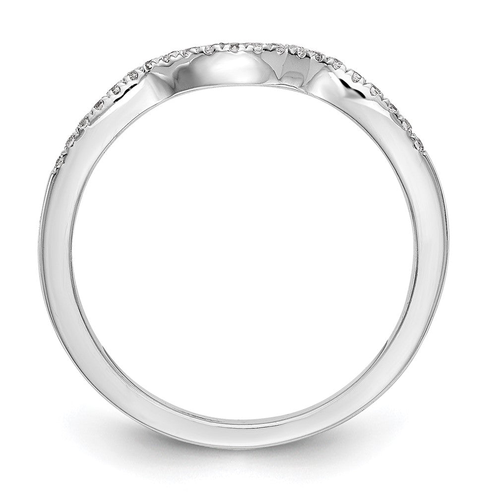 14K White Gold Real Diamond Band