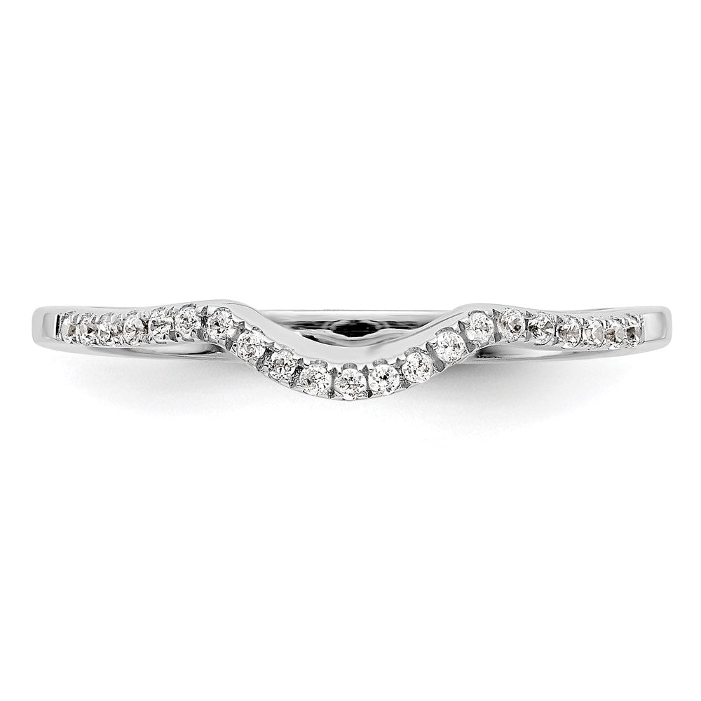 0.10ct. CZ Solid Real 14K White Gold Wedding Band Ring