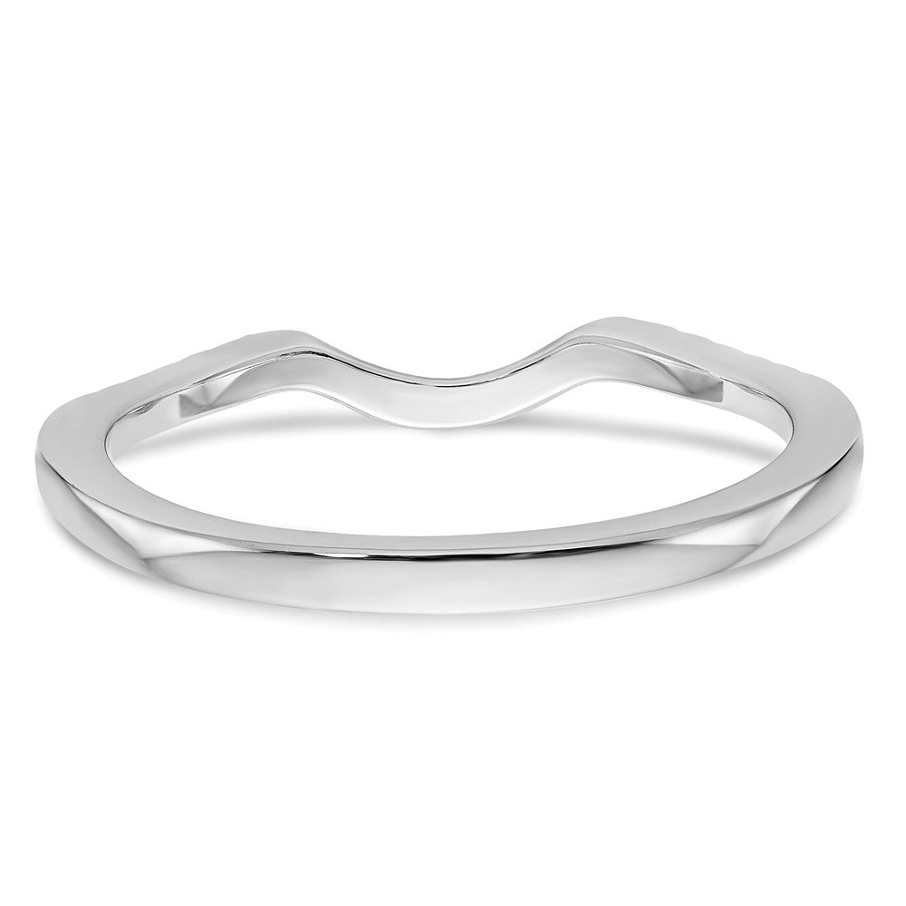 0.10ct. CZ Solid Real 14K White Gold Wedding Band Ring