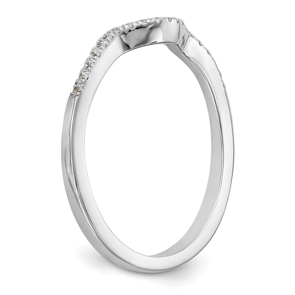 14K White Gold Real Diamond Band