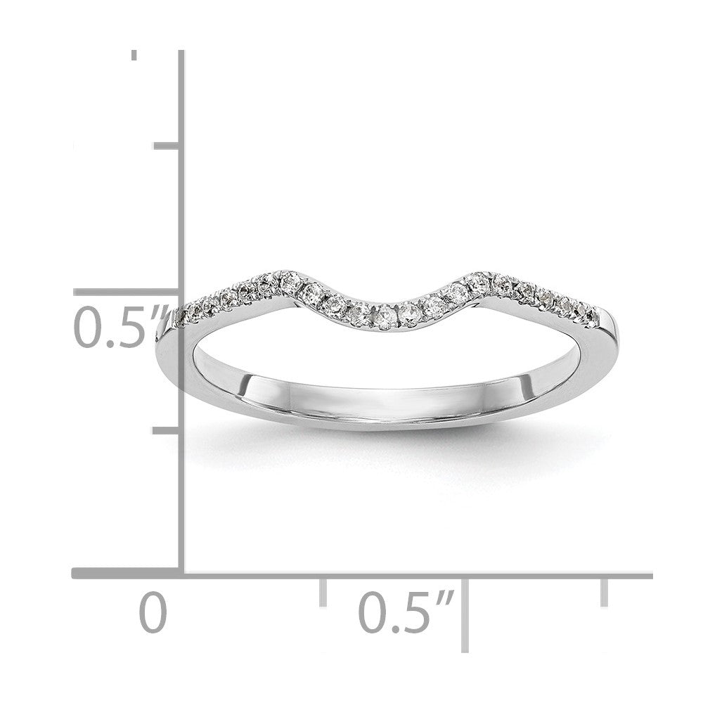 0.10ct. CZ Solid Real 14K White Gold Wedding Band Ring