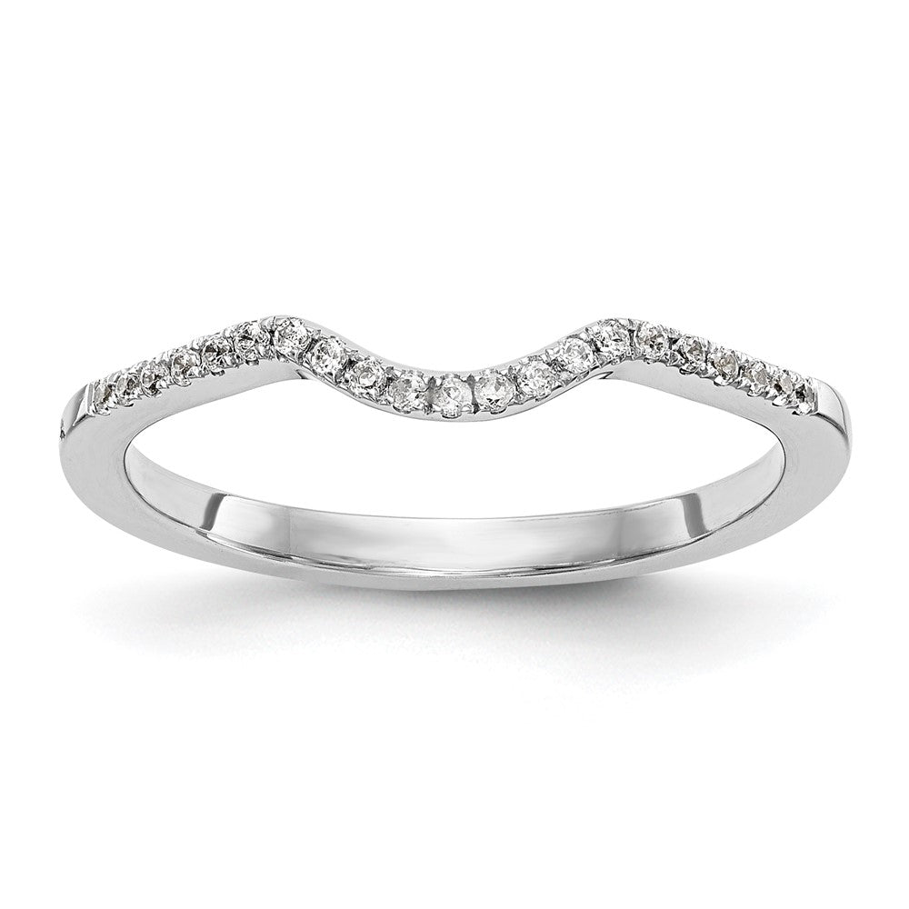 0.10ct. CZ Solid Real 14K White Gold Wedding Band Ring