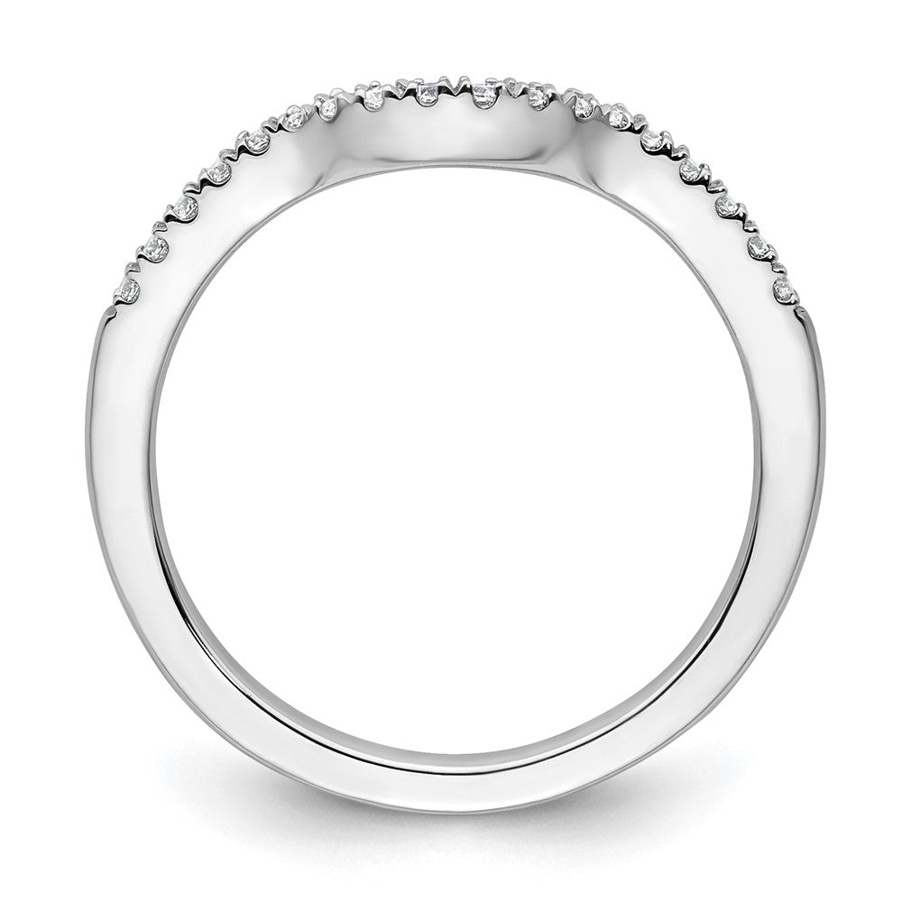 14K White Gold Real Diamond Band