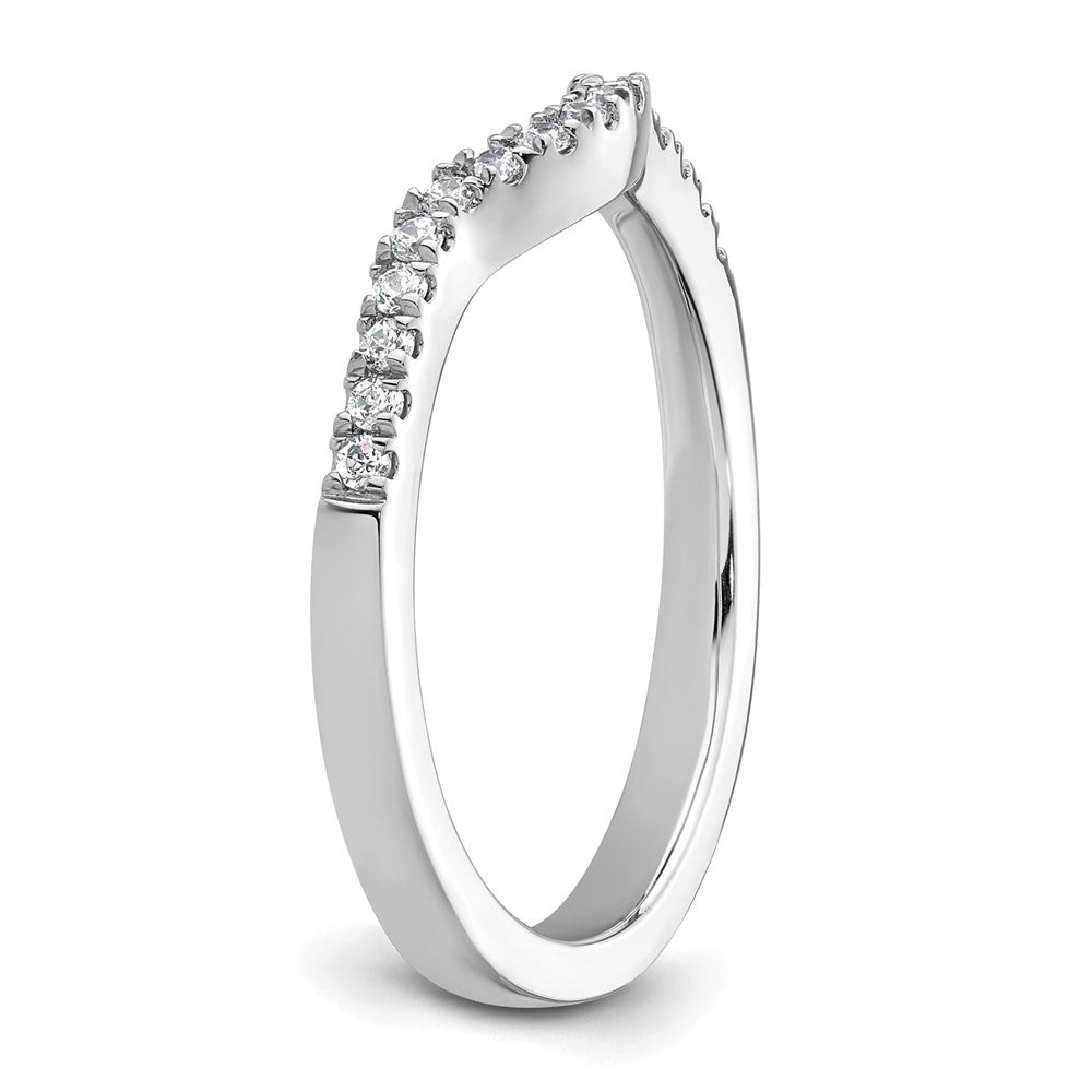 14K White Gold Real Diamond Band