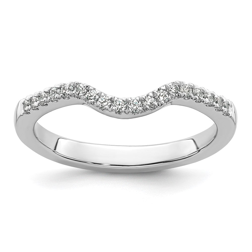 14K White Gold Real Diamond Band