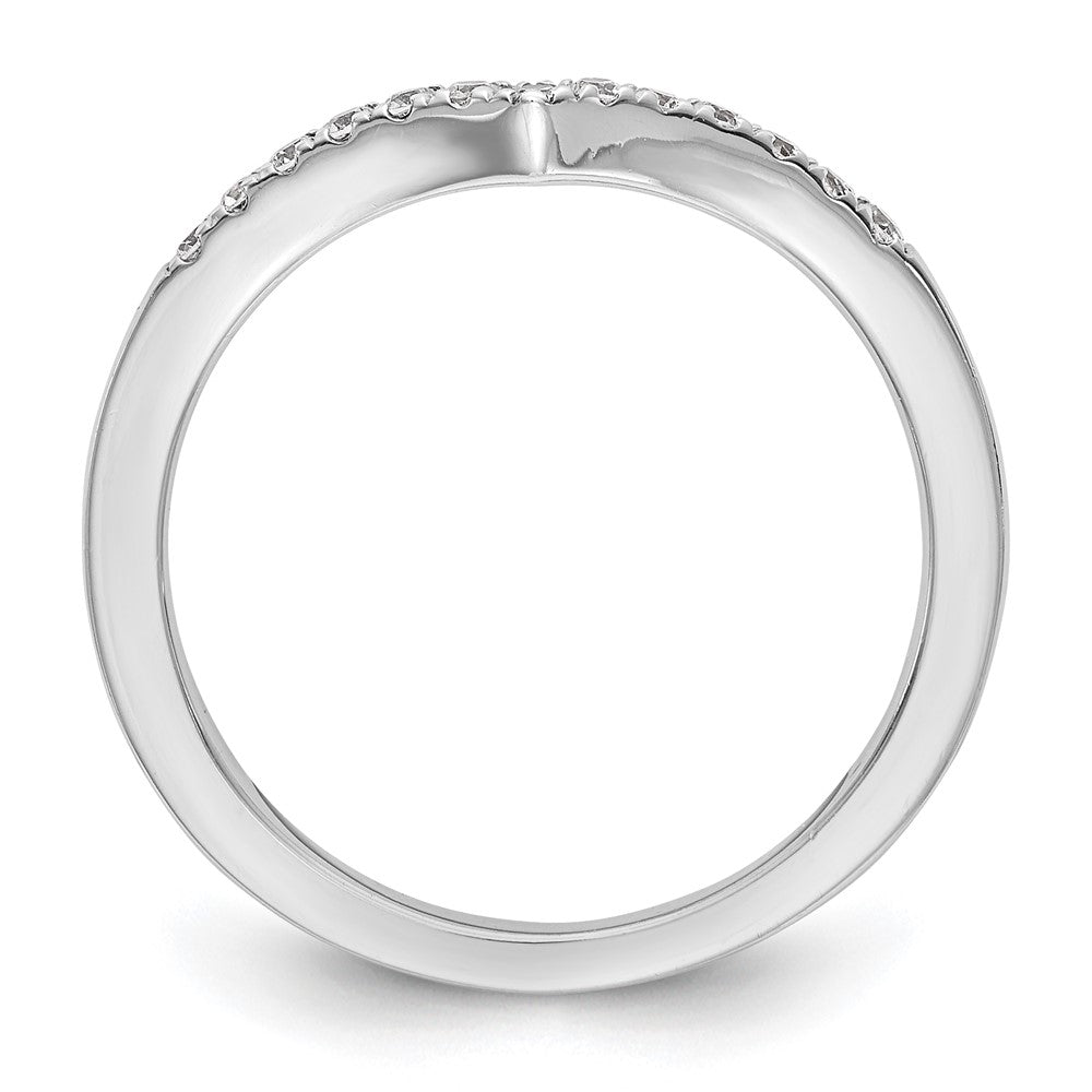 14K White Gold Real Diamond Band