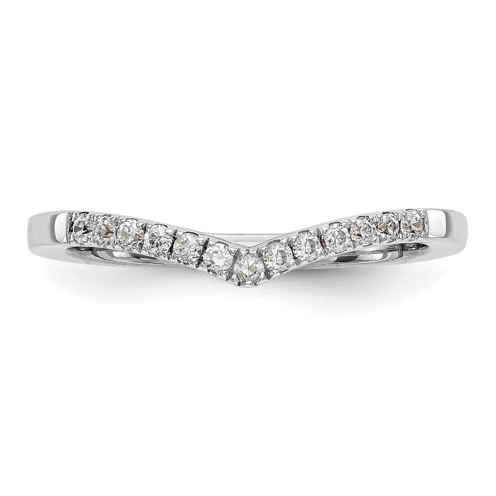 14K White Gold Real Diamond Band