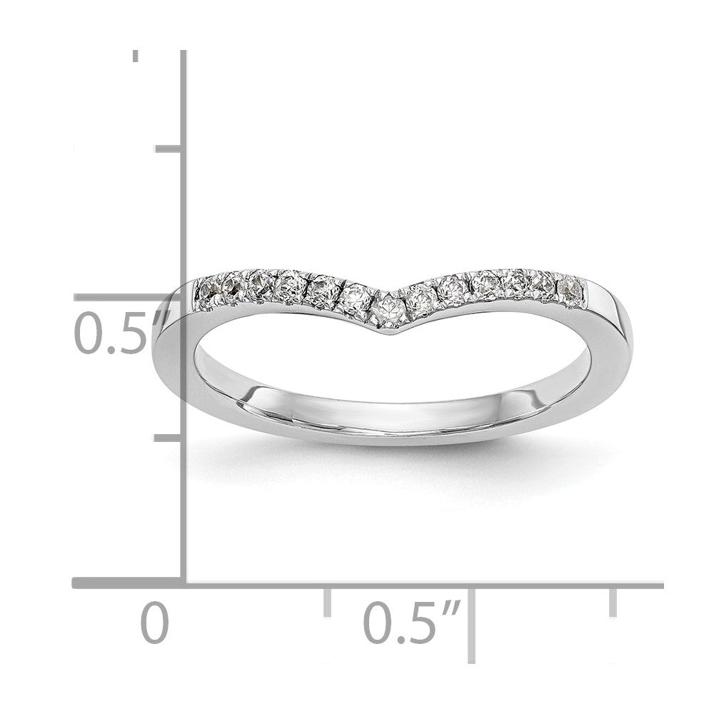 14K White Gold Real Diamond Band