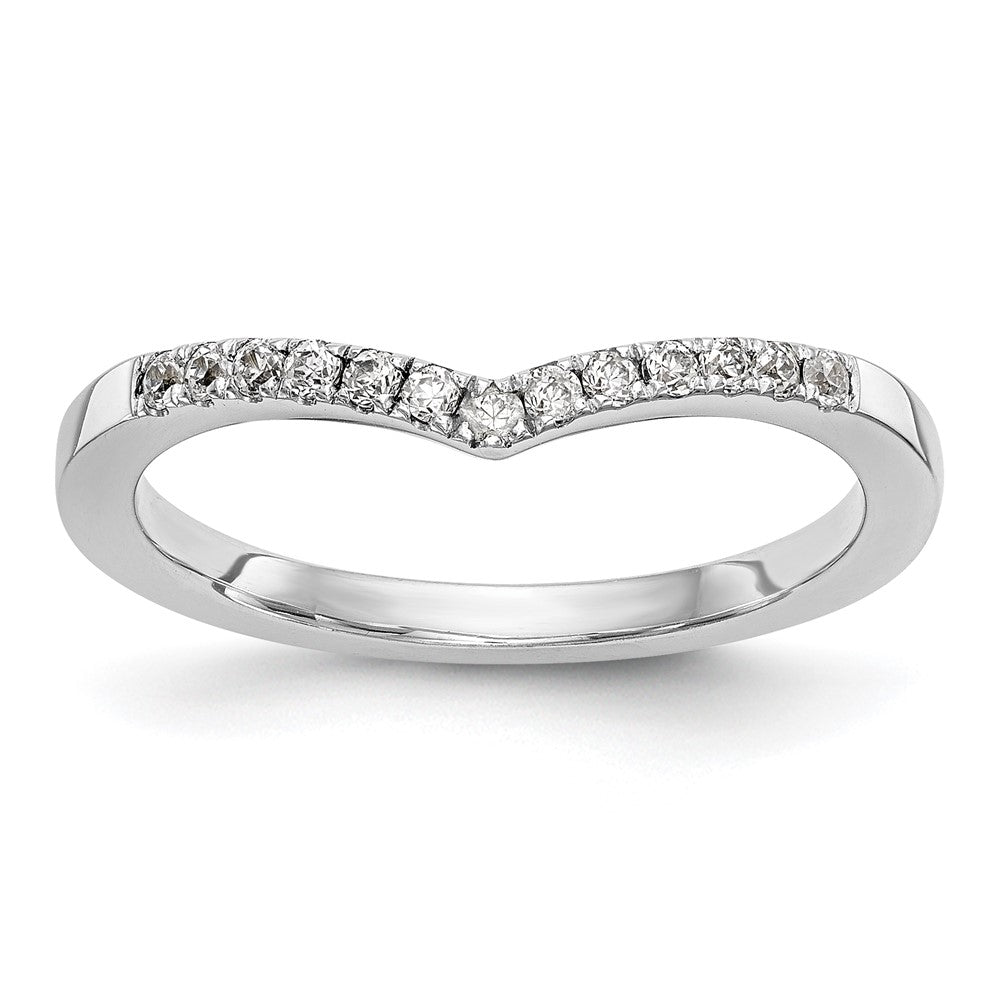 14K White Gold Real Diamond Band