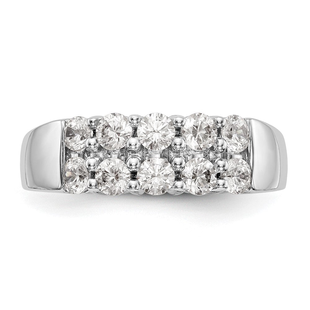 14K White Gold Real Diamond Band