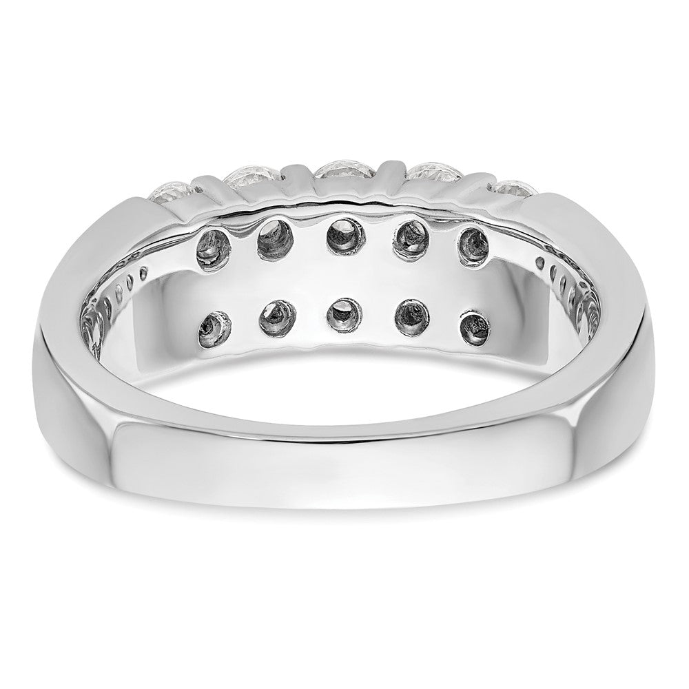 14K White Gold Real Diamond Band