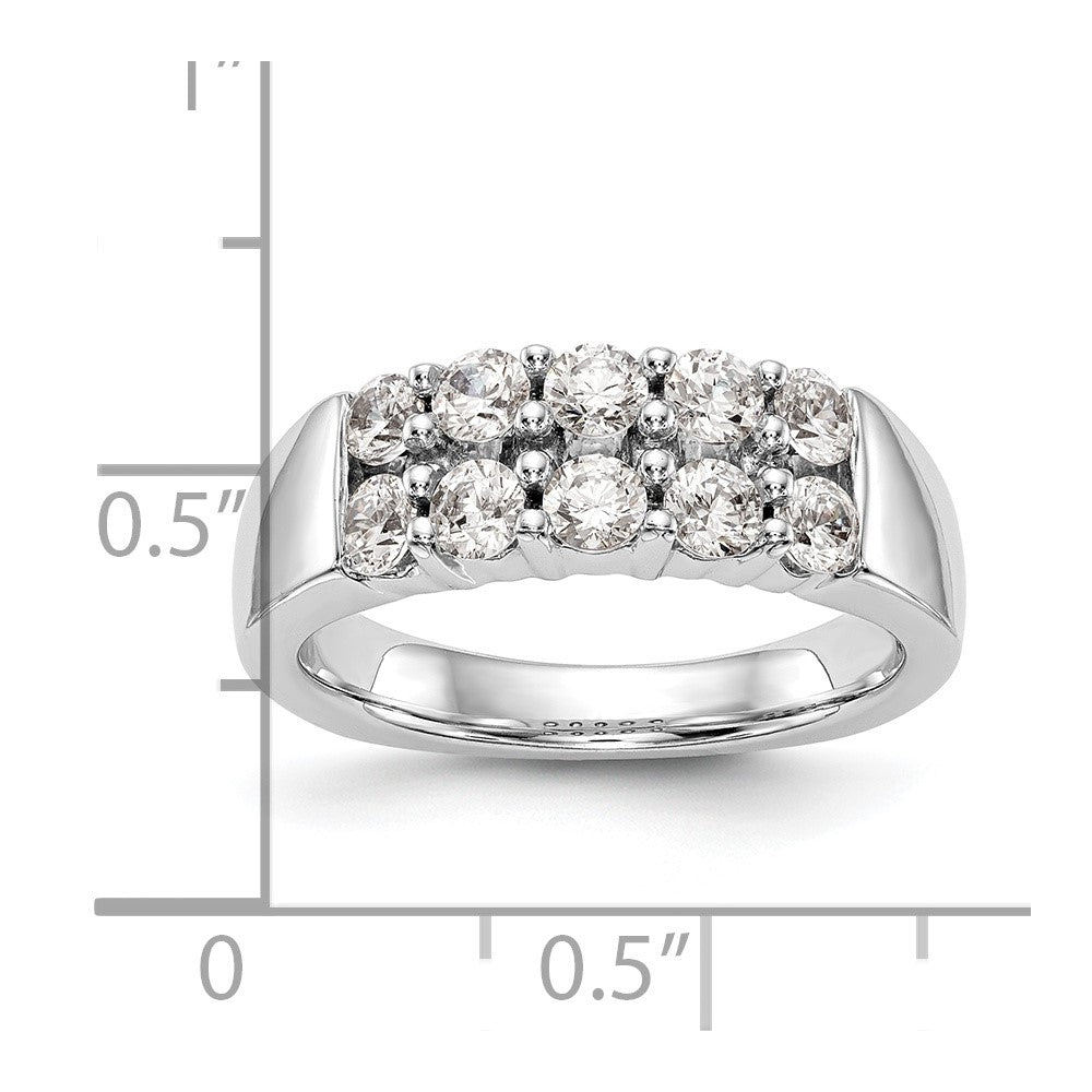 14K White Gold Real Diamond Band