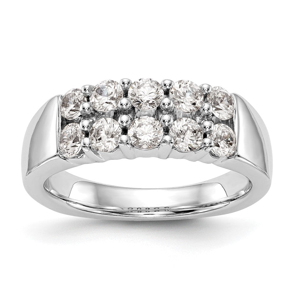 14K White Gold Real Diamond Band