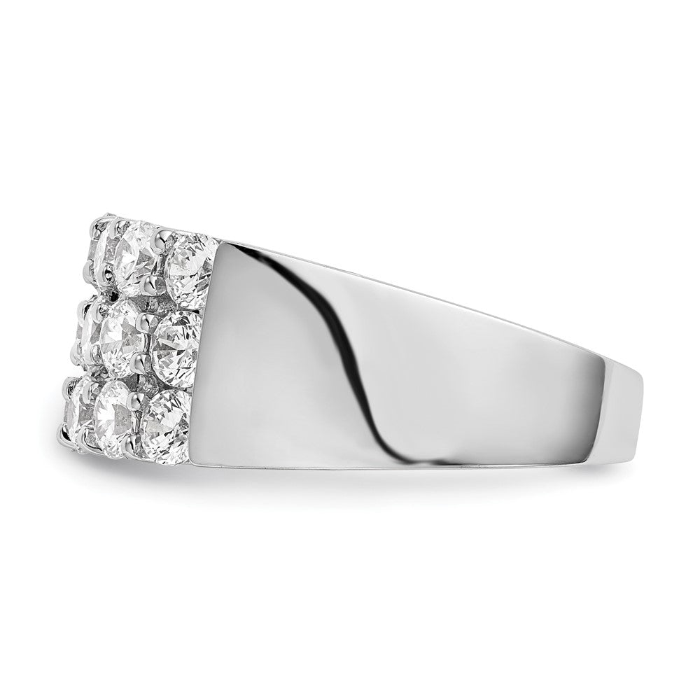 14K White Gold Real Diamond Band