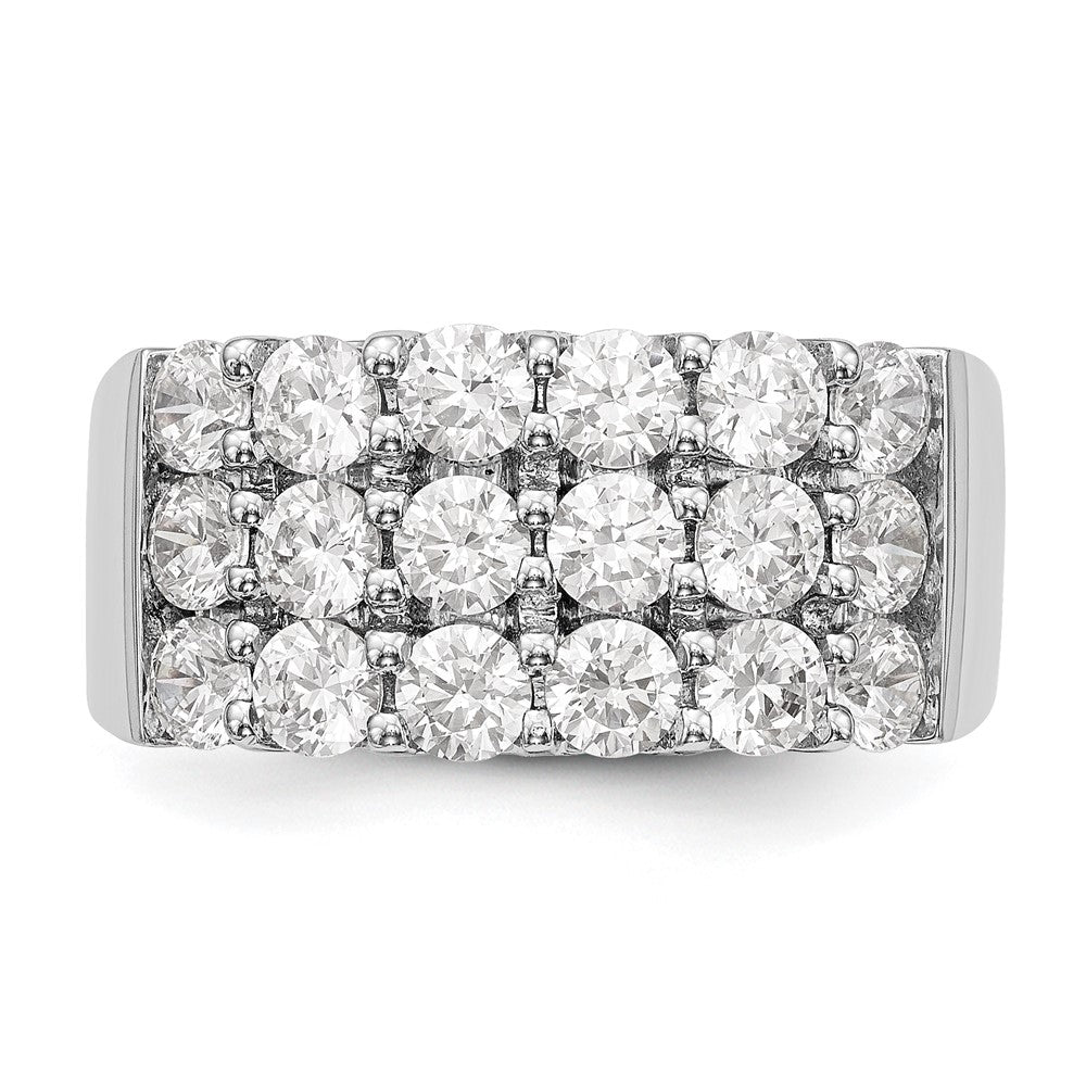 14K White Gold Real Diamond Band