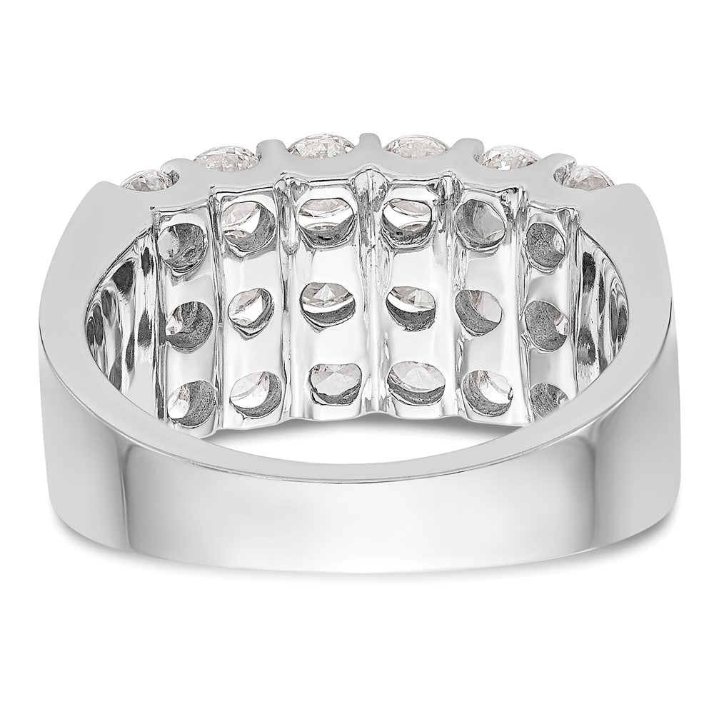 14K White Gold Real Diamond Band