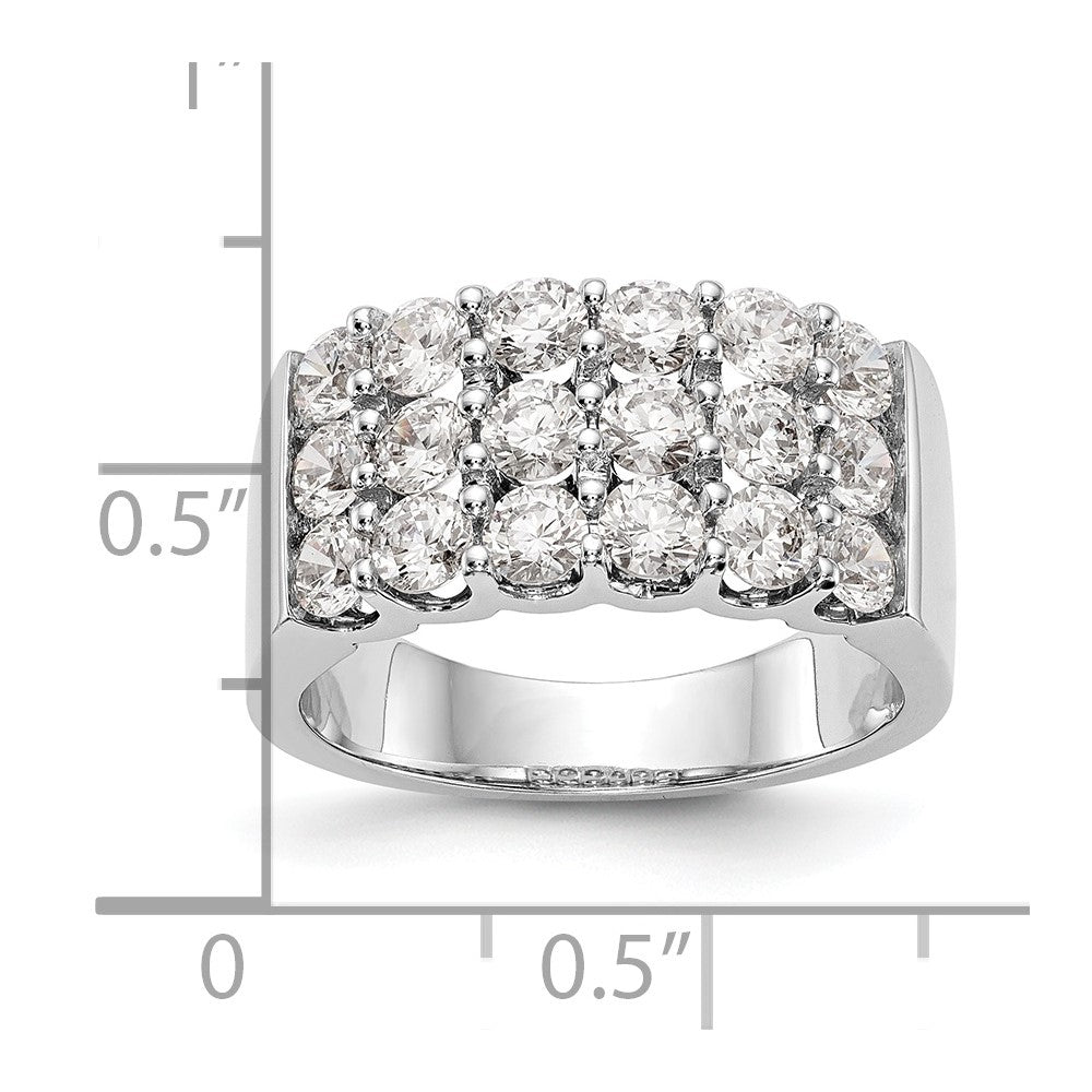 14K White Gold Real Diamond Band