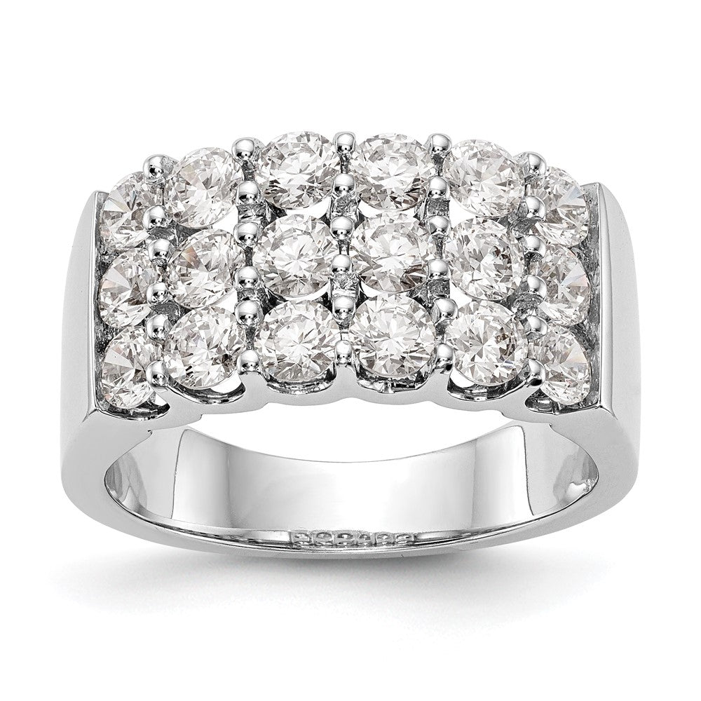 14K White Gold Real Diamond Band