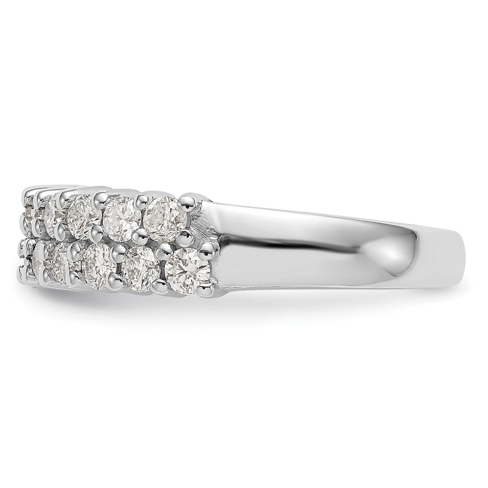 14K White Gold Real Diamond Band