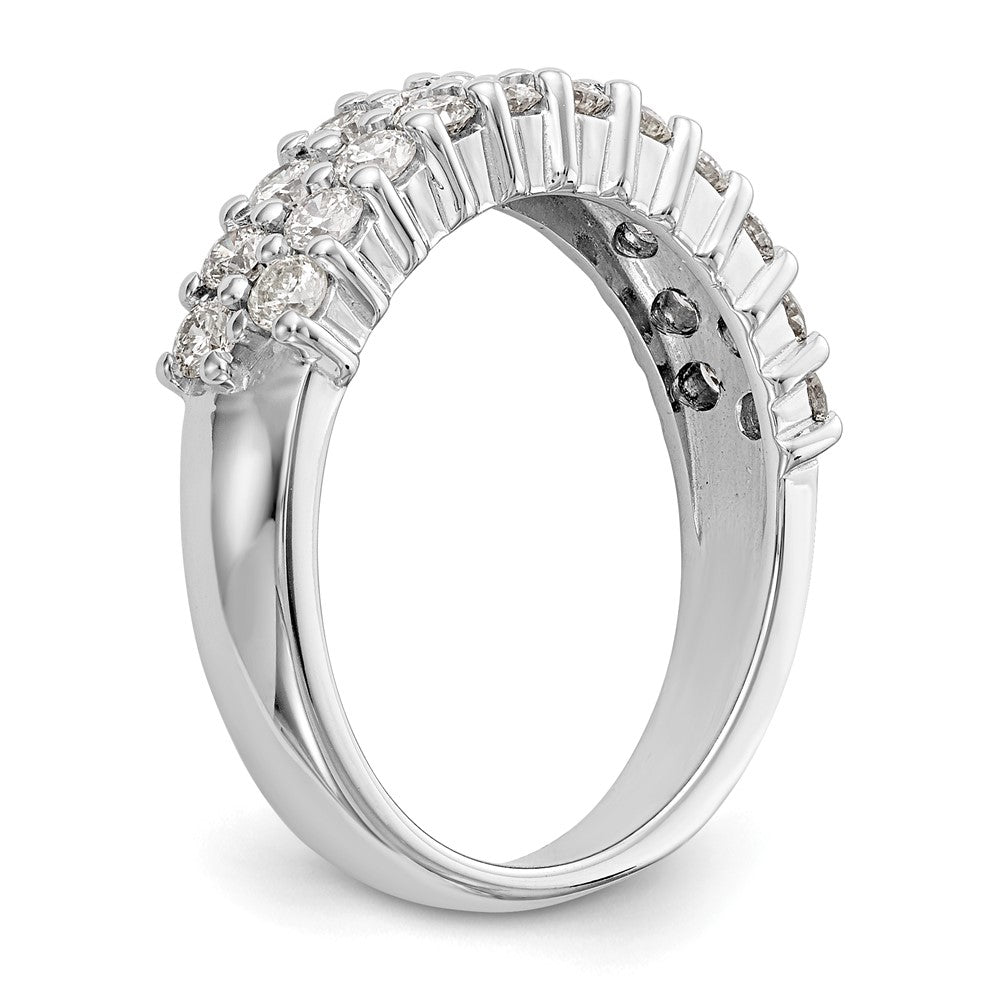 14K White Gold Real Diamond Band