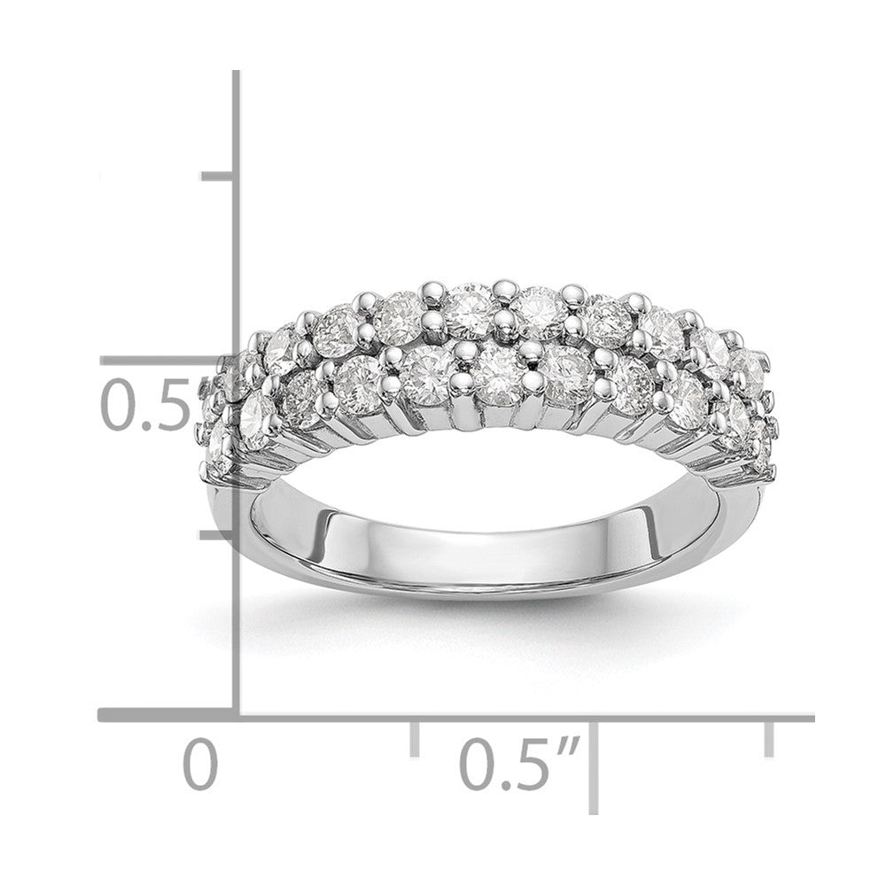 14K White Gold Real Diamond Band