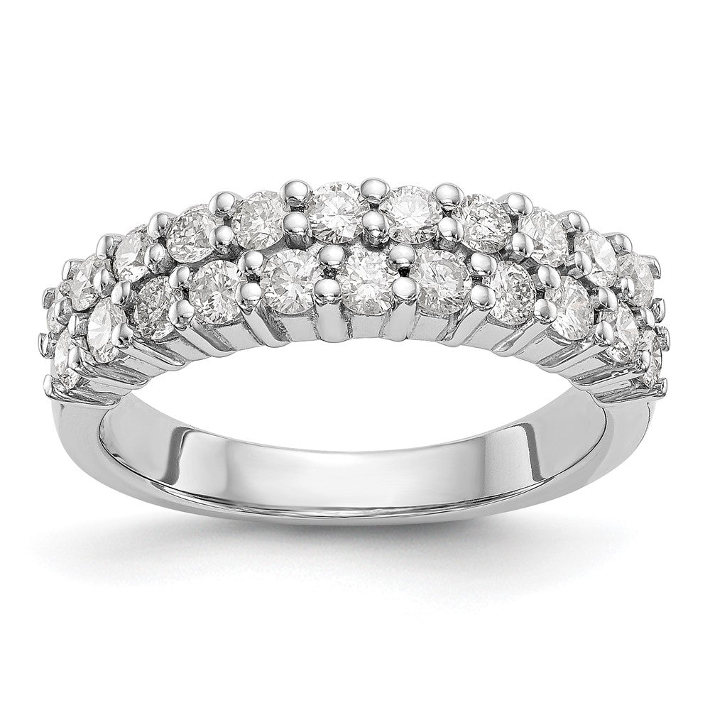 14K White Gold Real Diamond Band