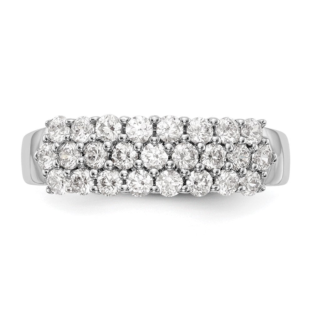 14K White Gold Real Diamond Band