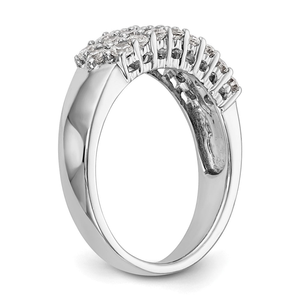 14K White Gold Real Diamond Band