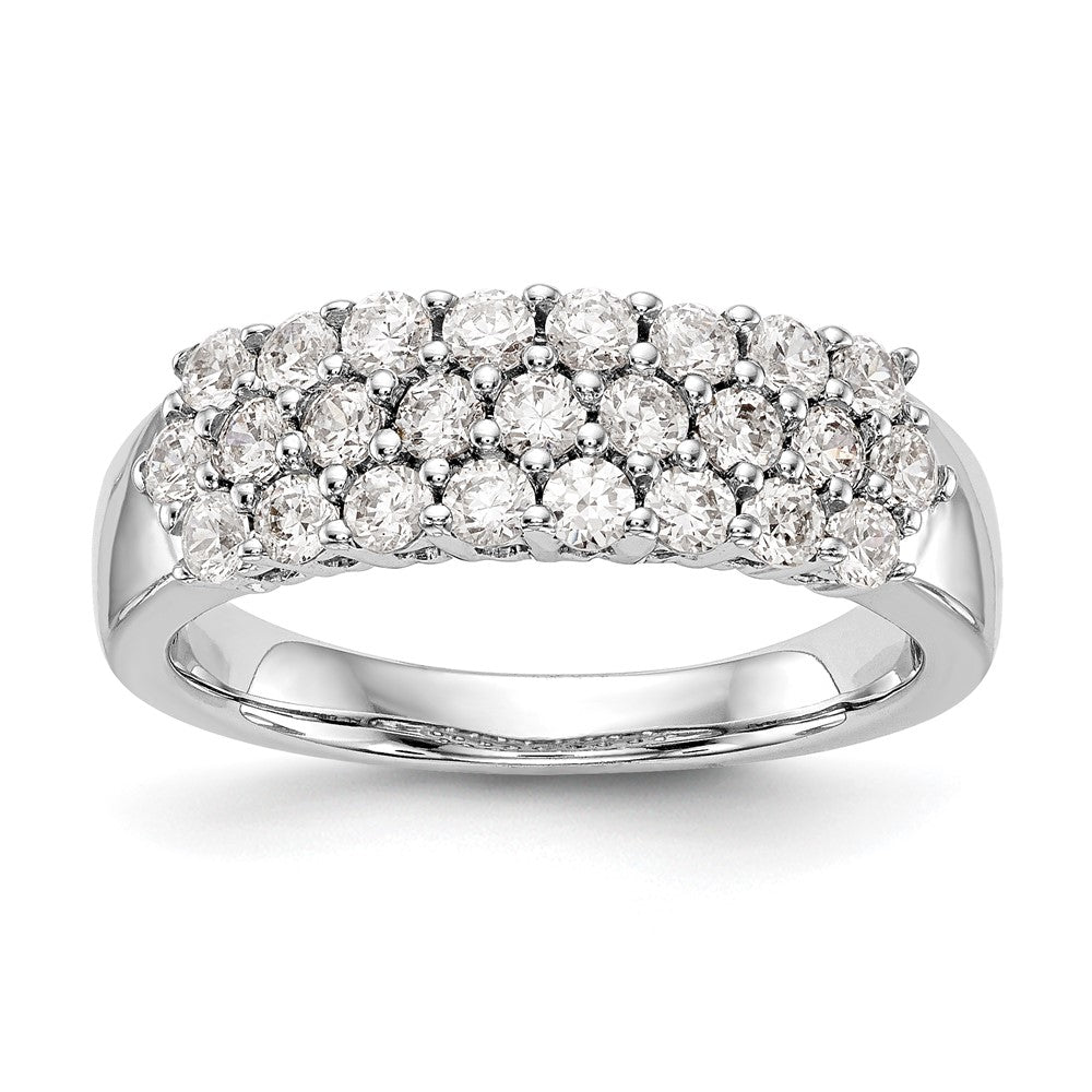 14K White Gold Real Diamond Band