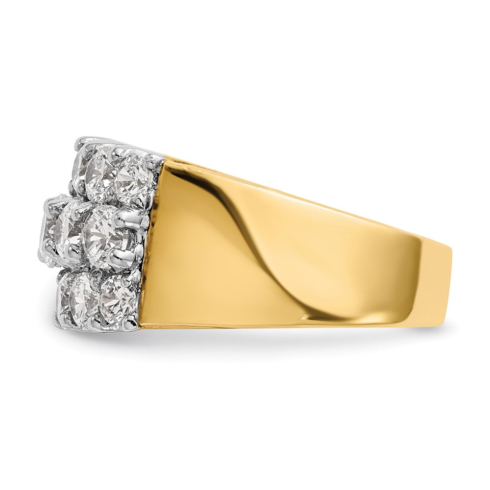 14K Two-Tone Gold Real Diamond Band