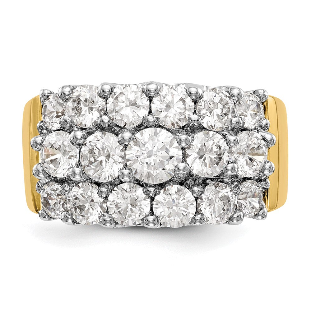 14K Two-Tone Gold Real Diamond Band