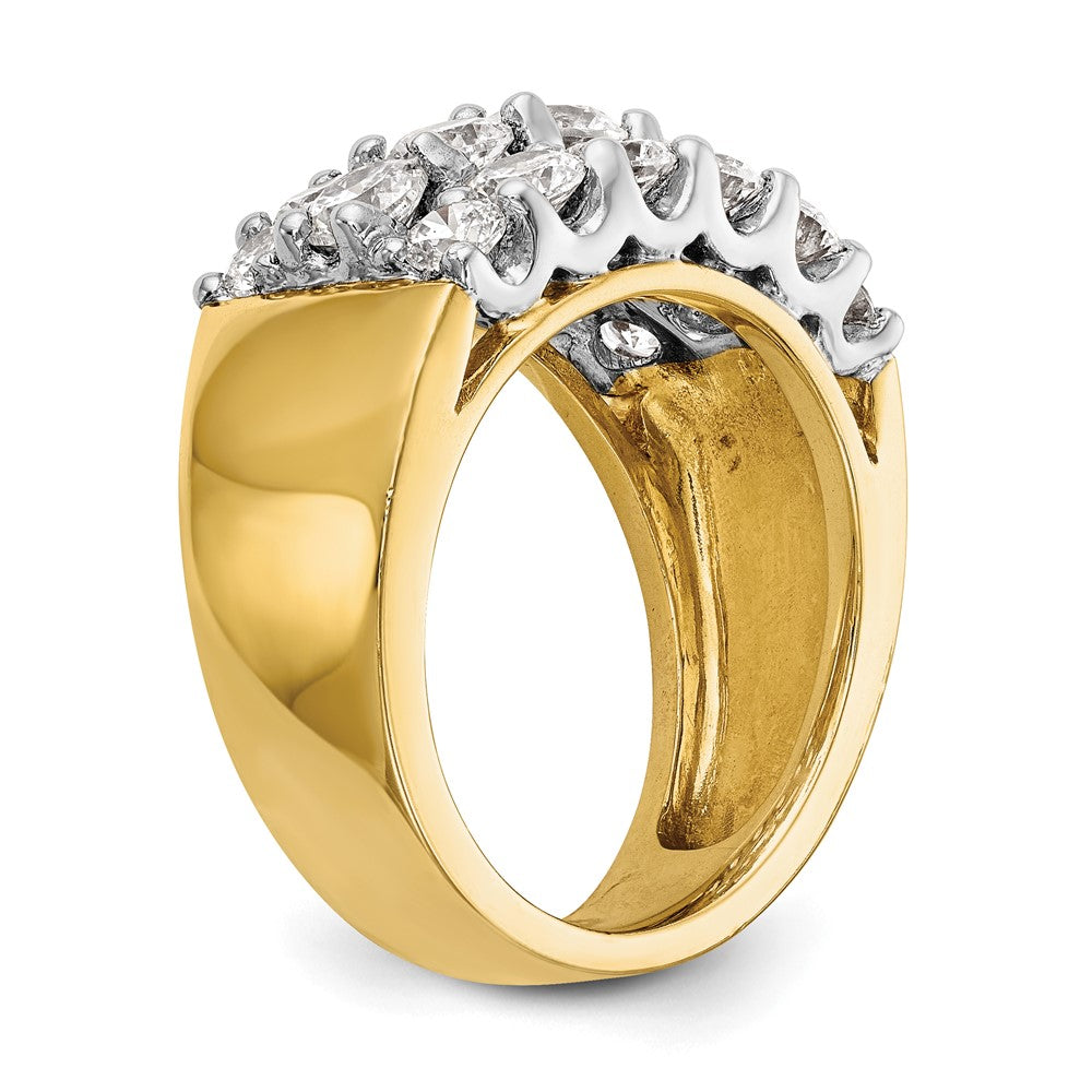 14K Two-Tone Gold Real Diamond Band