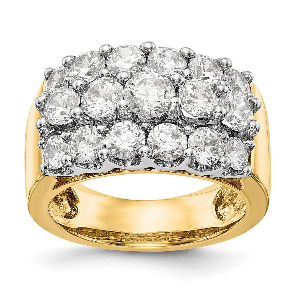 14K Two-Tone Gold Real Diamond Band