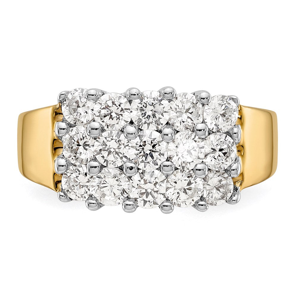 14K Two-Tone Gold Real Diamond Band