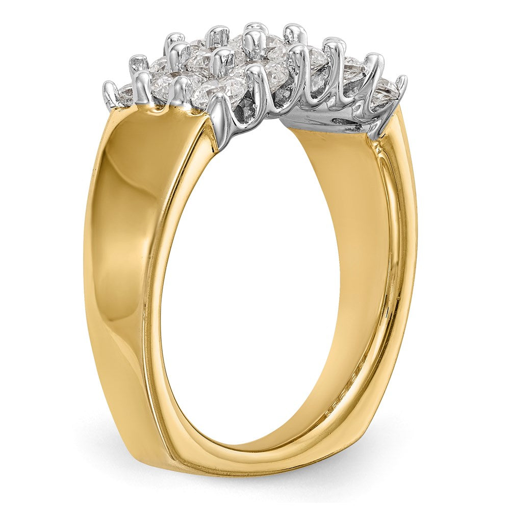 14K Two-Tone Gold Real Diamond Band