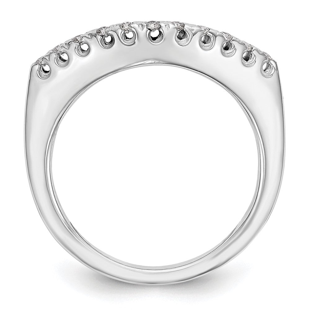 14K White Gold Real Diamond Band