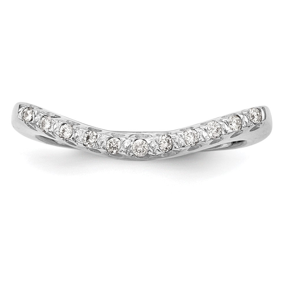 14K White Gold Real Diamond Band