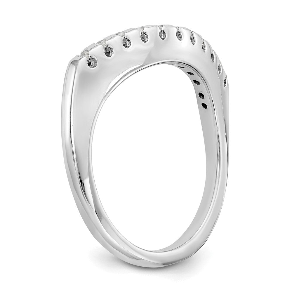 14K White Gold Real Diamond Band