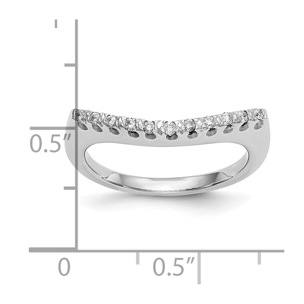 14K White Gold Real Diamond Band